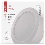 EMOS ZM5442, LED felületi lámpatest RUBIC, kerek, fehér, 18W, természetes fehér