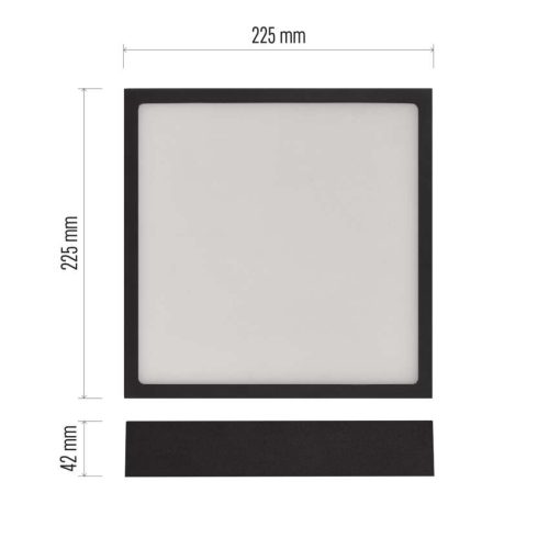 EMOS ZM6343, LED felületi lámpatest NEXXO, négyzet, fekete, 21W, CCT