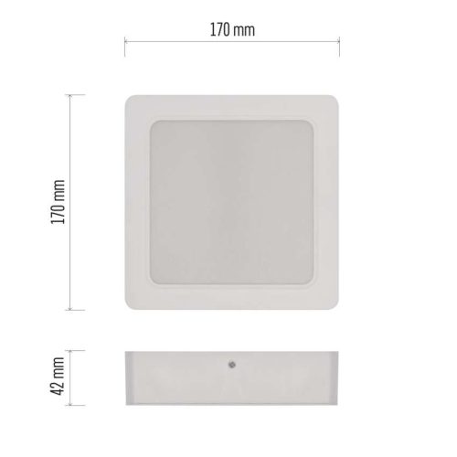 EMOS ZM6442, LED felületi lámpatest RUBIC, négyzet, fehér, 18W, természetes fehér