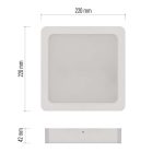 EMOS ZM6452, LED felületi lámpatest RUBIC, négyzet, fehér, 24W, természetes fehér