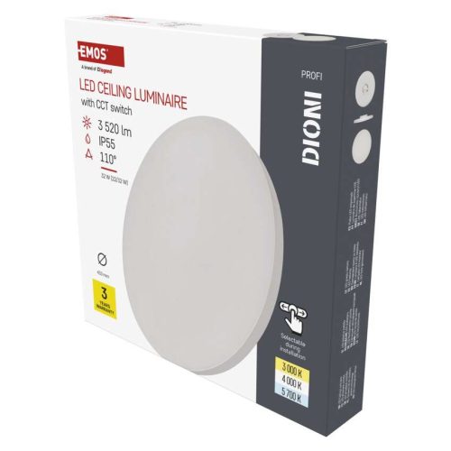 EMOS ZM7152, LED felületi lámpatest DIONI kerek, fehér, 32W, CCT