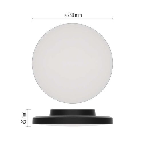 EMOS ZM7153, LED-es felületi lámpatest DIONI kerek, fekete, 15W, változtatható CCT-vel