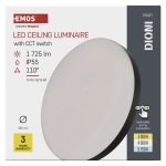 EMOS ZM7153, LED-es felületi lámpatest DIONI kerek, fekete, 15W, változtatható CCT-vel