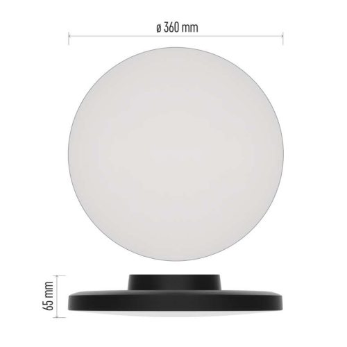 EMOS ZM7154, LED-es felületi lámpatest DIONI kerek, fekete, 18W, változtatható CCT-vel