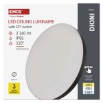 EMOS ZM7154, LED-es felületi lámpatest DIONI kerek, fekete, 18W, változtatható CCT-vel