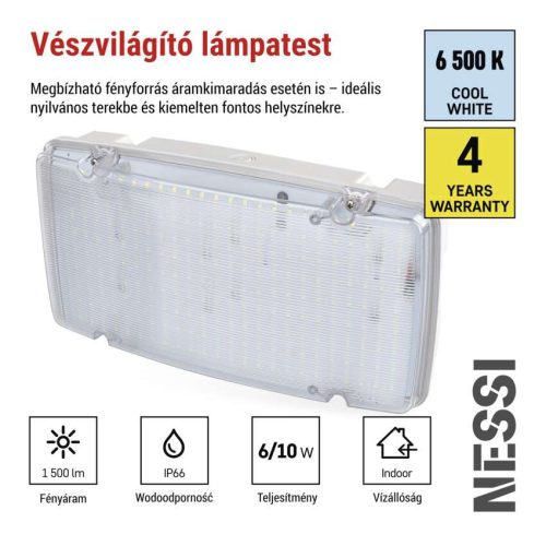 EMOS ZN1120, EMOS LED vészvilágító lámpatest NESSI 10W 3 óra IP66