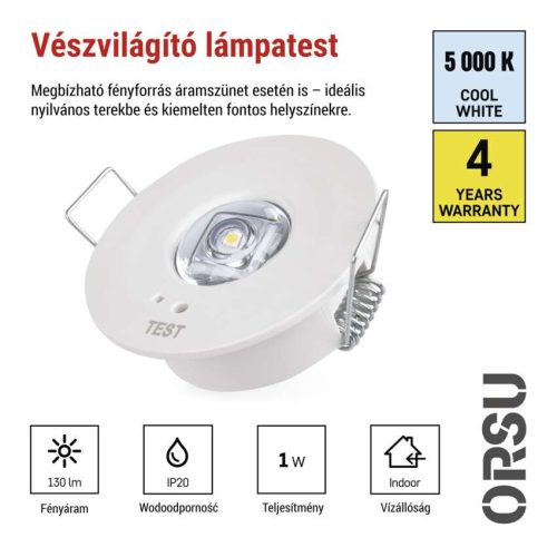 EMOS ZN1330, EMOS LED vészvilágító lámpatest ORSU 1W 130 lm 3 óra