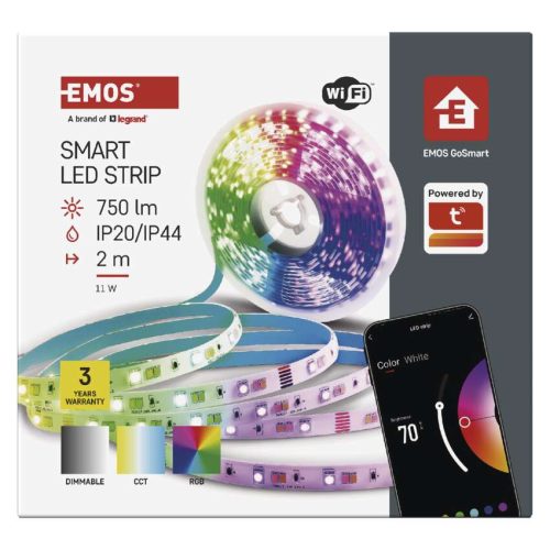 EMOS ZPW218R, GoSmart LED szalag WiFi 2m, 11W, 750lm, RGB/CCT