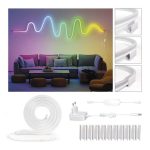 EMOS ZPW313I, GoSmart Rugalmas LED szalag NEON fehér, 3 m, 23 W, RGBIC dimmelhető, WiFi