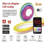 EMOS ZPW513I, GoSmart Rugalmas LED szalag NEON fehér, 5 m, 33 W, RGBIC dimmelhető, WiFi