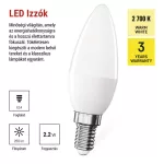 EMOS ZQ3E01, LED izzó Classic gyertya / E14 / 2,2 W (25 W) / 250 lm / Meleg fehér