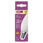 EMOS ZQ3E01, LED izzó Classic gyertya / E14 / 2,2 W (25 W) / 250 lm / Meleg fehér