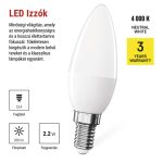 EMOS ZQ3E03, LED izzó Classic gyertya / E14 / 2,2 W (25 W) / 250 lm / Természetes fehér