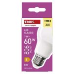 EMOS ZQ5E41, LED izzó Classic A60 / E27 / 7 W (60 W) / 806 lm / meleg fehér