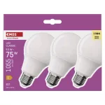 EMOS ZQ5E51-3, LED izzó Classic A60 / E27 / 9,5 W (75 W) / 1055 lm / Meleg fehér