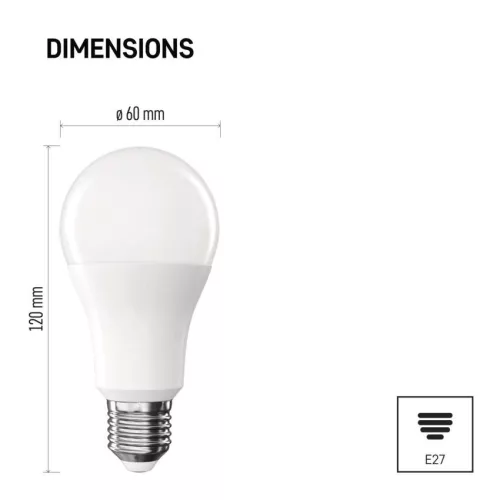 EMOS ZQ5E63, LED izzó Classic A60 / E27 / 13 W (100 W) / 1521 lm / Természetes fehér