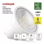 EMOS ZQ8338, LED izzó Classic MR16 A CLASS/ GU10 / 3 W (40 W) / 535 lm / Természetes fehér