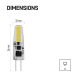 EMOS ZQ8620.2, LED izzó Classic JC / G4 / 1,9 W (21 W) / 200 lm / meleg fehér 2db