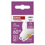 EMOS ZQ8E44D, LED izzó Classic MR16 / GU10 / 7 W (60 W) / 800 lm / Természetes fehér / dimmelhető