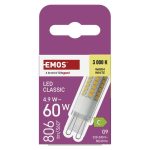 EMOS ZQ9C42, LED izzó Classic JC / G9 / 4,9 W (60 W) / 806 lm / Meleg fehér