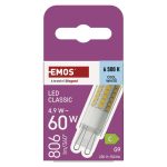 EMOS ZQ9C44, LED izzó Classic JC / G9 / 4,9 W (60 W) / 806 lm / Hideg fehér