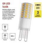 EMOS ZQ9D32, LED izzó Classic JC / G9 / 4,3 W (48 W) / 600 lm / Meleg fehér