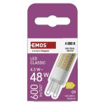 EMOS ZQ9D33, LED izzó Classic JC / G9 / 4,3 W (48 W) / 600 lm / Természetes fehér