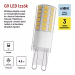EMOS ZQ9D34, LED izzó Classic JC / G9 / 4,3 W (48 W) / 600 lm / Hideg fehér
