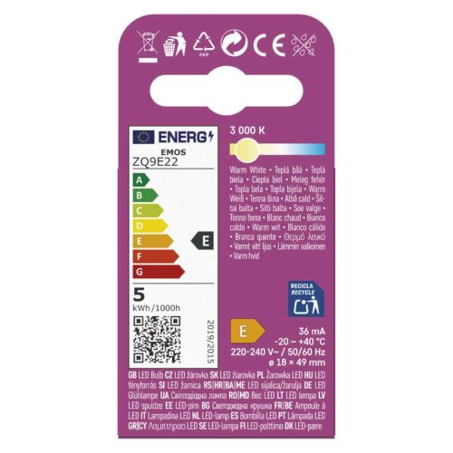 EMOS ZQ9E22, LED izzó Classic JC / G9 / 4,2 W (40 W) / 470 lm / meleg fehér