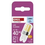 EMOS ZQ9E24, LED izzó Classic JC / G9 / 4,2 W (40 W) / 470 lm / Hideg fehér