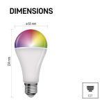 EMOS ZQZ516R, LED izzó GoSmart A65 / E27 / 14 W (94 W) / 1 400 lm / RGB / dimmelhető / Zigbee
