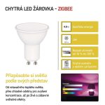 EMOS ZQZ832R, LED izzó GoSmart MR16 / GU10 / 4,8 W (35 W) / 400 lm / RGB / dimmelhető / Zigbee