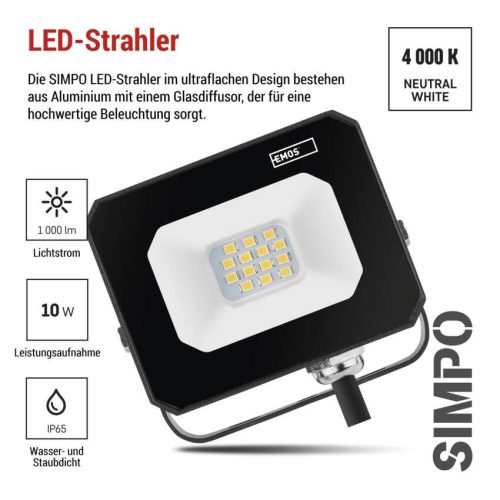 EMOS ZS2213, LED reflektor SIMPO 10 W természetes fehér