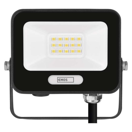 EMOS ZS2214B, LED reflektor GLARO 10W, fekete, IP65, 1000 lm, természetes fehér