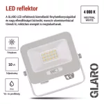 EMOS ZS2214W, LED reflektor GLARO 10W, fehér, IP65, 1000 lm, természetes fehér