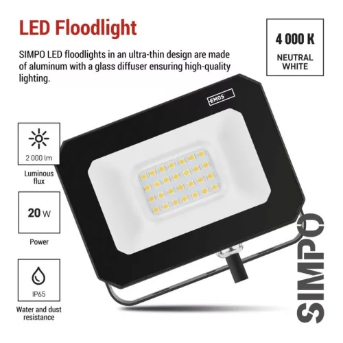 EMOS ZS2223, LED reflektor SIMPO 20 W természetes fehér