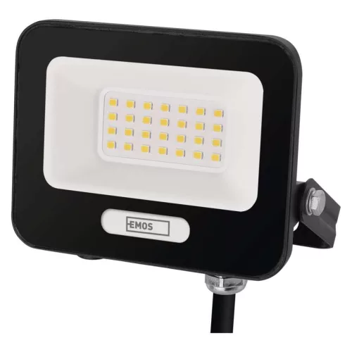 EMOS ZS2224B, LED reflektor GLARO 20W, fekete, IP65, 2000 lm, természetes fehér