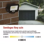 EMOS ZS2224B, LED reflektor GLARO 20W, fekete, IP65, 2000 lm, természetes fehér