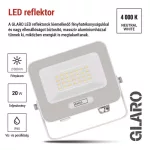 EMOS ZS2224W, LED reflektor GLARO 20W, fehér, IP65, 2000 lm, természetes fehér