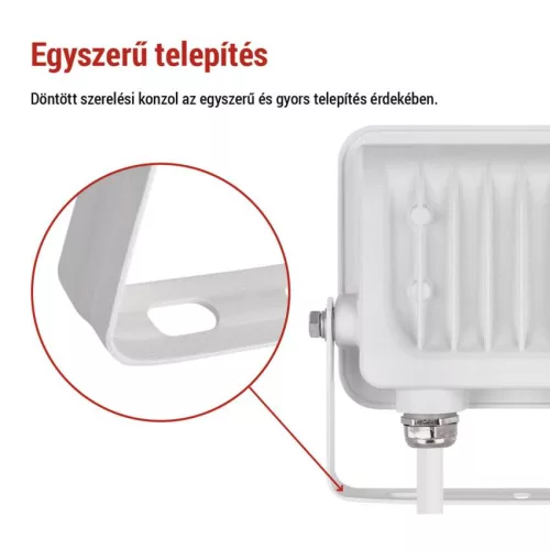 EMOS ZS2224W, LED reflektor GLARO 20W, fehér, IP65, 2000 lm, természetes fehér