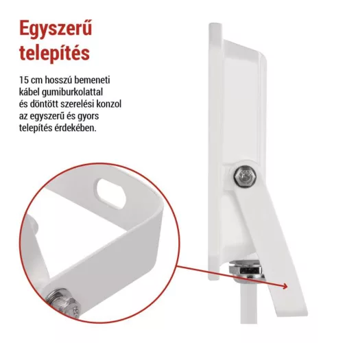 EMOS ZS2233W, LED reflektor SIMPO 30W, fehér, IP65, 3000 lm, természetes fehér