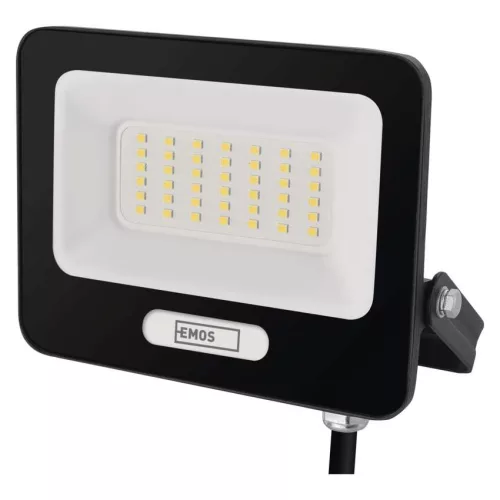 EMOS ZS2234B, LED reflektor GLARO 30W, fekete, IP65, 3000 lm, természetes fehér