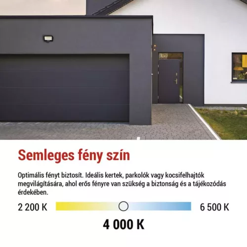 EMOS ZS2234B, LED reflektor GLARO 30W, fekete, IP65, 3000 lm, természetes fehér