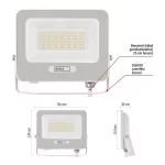 EMOS ZS2234W, LED reflektor GLARO 30W, fehér, IP65, 3000 lm, természetes fehér