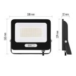 EMOS ZS2244B, LED reflektor GLARO 50W, fekete, IP65, 5000 lm, természetes fehér