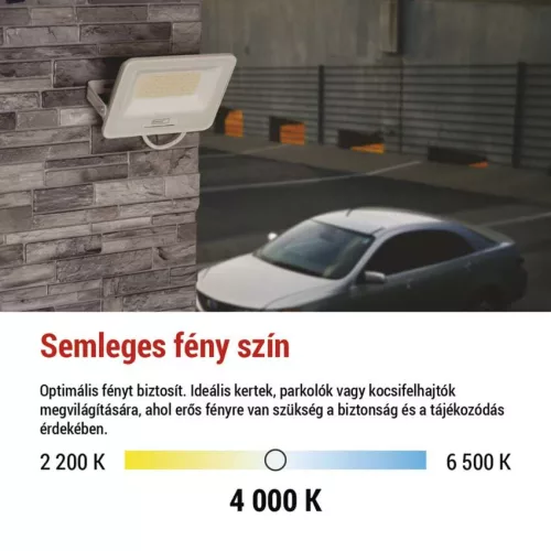 EMOS ZS2244W, LED reflektor GLARO 50W, fehér, IP65, 5000 lm, természetes fehér