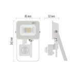 EMOS ZS2313W,  LED reflektor SIMPO 10W 1000LM IP44 PIR semleges fehér