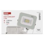 EMOS ZS2313W,  LED reflektor SIMPO 10W 1000LM IP44 PIR semleges fehér