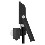 EMOS ZS2314B, LED reflektor GLARO PIR 10 W, fekete, IP54, 1000 lm, természetes fehér