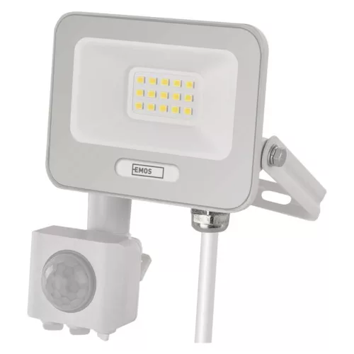 EMOS ZS2314W, LED reflektor GLARO PIR 10 W, fehér, IP54, 1000 lm, természetes fehér